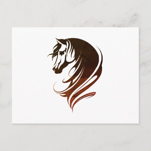 Cool Horse Head Silhouette-kledingbagage  Briefkaart (Voorkant)
