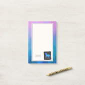 Cool Horse in Blue Waterverven gepersonaliseerd Post-it® Notes (Op bureau)