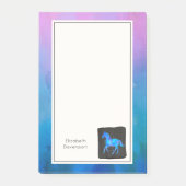 Cool Horse in Blue Waterverven gepersonaliseerd Post-it® Notes (Voorkant)