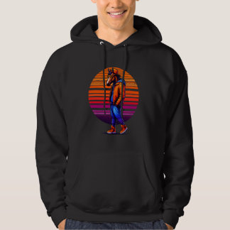Cool Horse Modern Urban Style Sunset Retro Art Hoodie