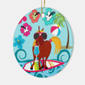 Cool Horse Surfer Keramisch Ornament (Links)