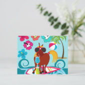 Cool Horse Surfer Uitnodiging Briefkaart (Staand voorkant)