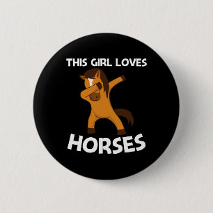 Cool Horse voor meisjes Kinder dabbing Pony zadelb Ronde Button 5,7 Cm