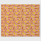 Cool Hot Dogs Mosterd spat rode witte strepen Cadeaupapier (Vlak)