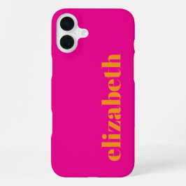 Cool Hot Roze en Oranje Naam Sjabloon iPhone 16 Plus Hoesje