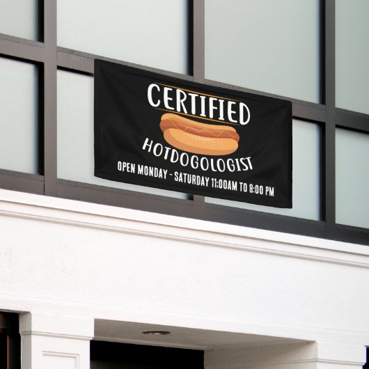 Cool Hotdog leveranciers of Business teken tekst t Spandoek (Buitenkant Gebouw)