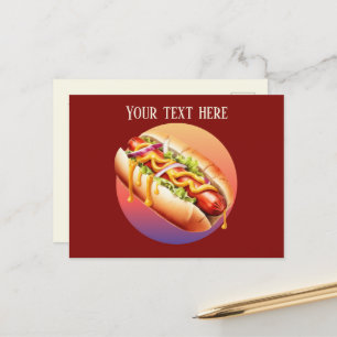 Cool hotdog-leveranciers voegen bericht toe briefkaart