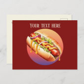 Cool hotdog-leveranciers voegen bericht toe briefkaart (Voorkant / Achterkant)