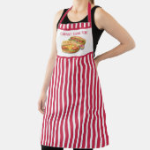 Cool hotdog-leveranciers voegen tekst toe schort (Insitu)