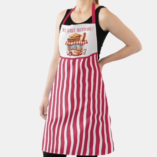 Cool hotdog stand voeg tekst leveranciers toe schort (Insitu)