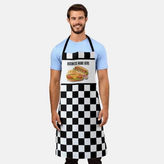 Cool hotdog toevoegen Bedrijfsnaam controleren Schort (Gedragen)