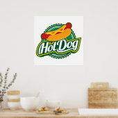 cool hotdog verkopers voedsel poster (Keuken)