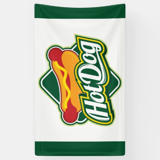 cool hotdog verkopers voedsel spandoek (Verticaal)