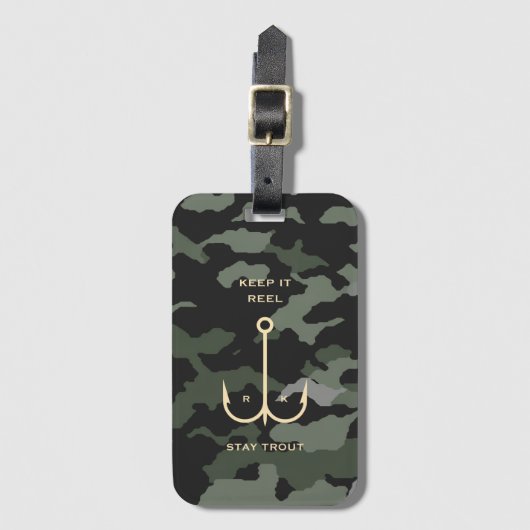 COOL HOUDT IT REEL VIST VADERDAG CAMO BAGAGELABEL (Voorkant (verticaal))