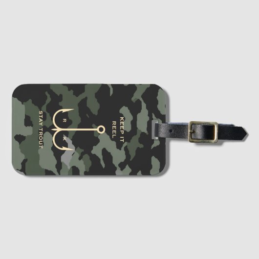 COOL HOUDT IT REEL VIST VADERDAG CAMO BAGAGELABEL (Voorkant (horizontaal))