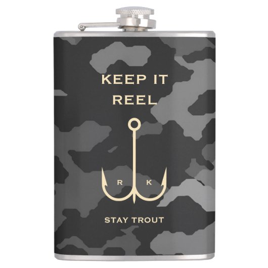 COOL HOUDT IT REEL VIST VADERDAG CAMO HEUPFLES (Voorkant)