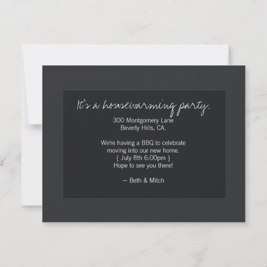  Cool Housewarming Party Invite Kaart (Achterkant)
