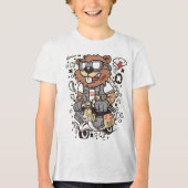 Cool Houthakkersbeer Kids T-Shirt - Artistiek (Voorkant)