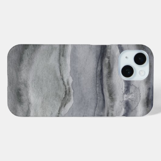 Cool Houtskool Grijs Abstract Waterverf Schilderen Case-Mate iPhone Case (Achterkant (horizontaal))