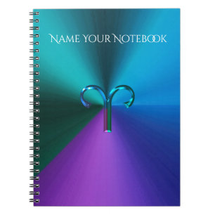Cool Hued Metallic Zodiac Sign Aries Notitieboek