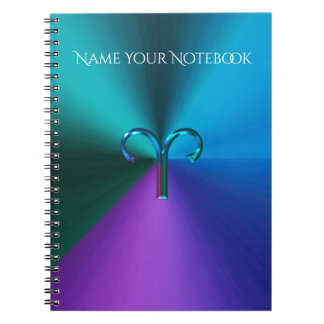 Cool Hued Metallic Zodiac Sign Aries Notitieboek