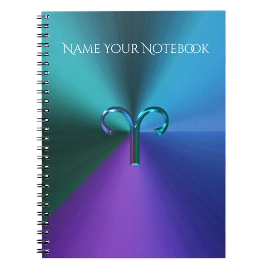 Cool Hued Metallic Zodiac Sign Aries Notitieboek (Voorkant)