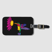 Cool Hummingbird and Coneflower Floral Art Bagagelabel (Voorkant (horizontaal))