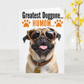 Cool Humom-hond Portretkaart Kaart (Gele Bloem)