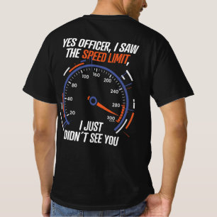 Cool humoristische ontwerpregellimiet auto t-shirt