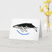 Cool Humpback WHALE - Bedreigde dieren grafiek Kaart (Gele Bloem)