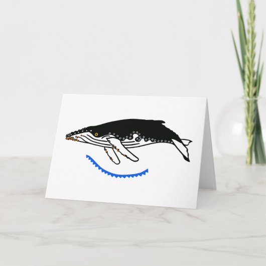 Cool Humpback WHALE - Bedreigde dieren grafiek Kaart (Voorkant)
