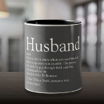 Cool Husband Definition Modern Grey Tweekleurige Koffiemok<br><div class="desc">Geef je speciale man een speciaal cadeau aan creëer voor verjaardagen, verjaardagen, bruiloften, Kerstmis of elke dag die je wilt shows hoeveel hij voor je betekent. Een perfecte manier om hem te shows hoe geweldig hij elke dag is. U kunt de achtergrond zelfs aanpassen aan hun favoriete kleur. Ontworpen door:...</div>