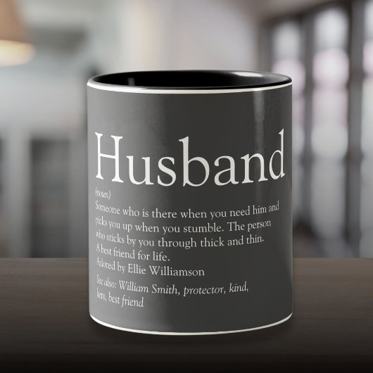 Cool Husband Definition Modern Grey Tweekleurige Koffiemok