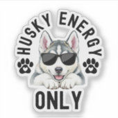 Cool Husky Dog Energy Sticker (Voorkant)