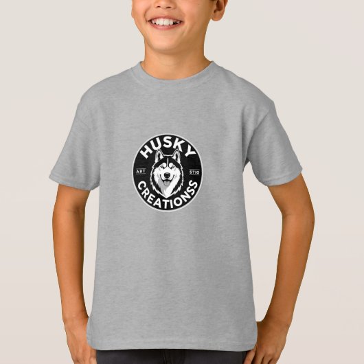 Cool Husky Dog Logo T-shirt (Voorkant)
