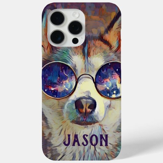 Cool Huskydog in Zonnebril Persoonlijk Case-Mate iPhone Case (Achterkant)