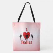 Cool I Heart Ballet Design Tote Bag (Voorkant)