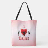 Cool I Heart Ballet Design Tote Bag (Achterkant)