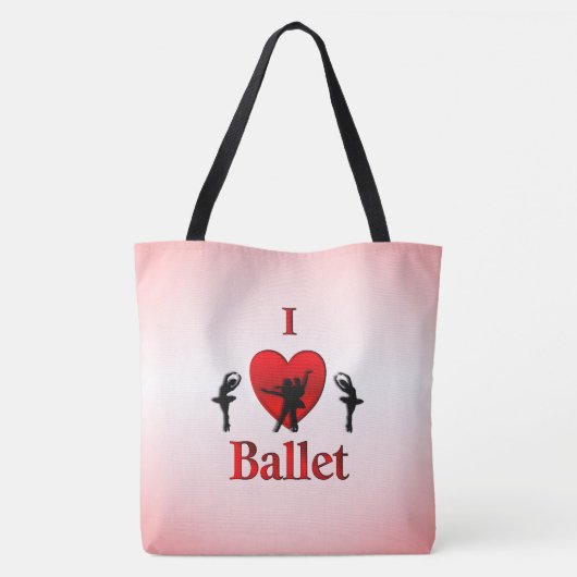 Cool I Heart Ballet Design Tote Bag (Achterkant)
