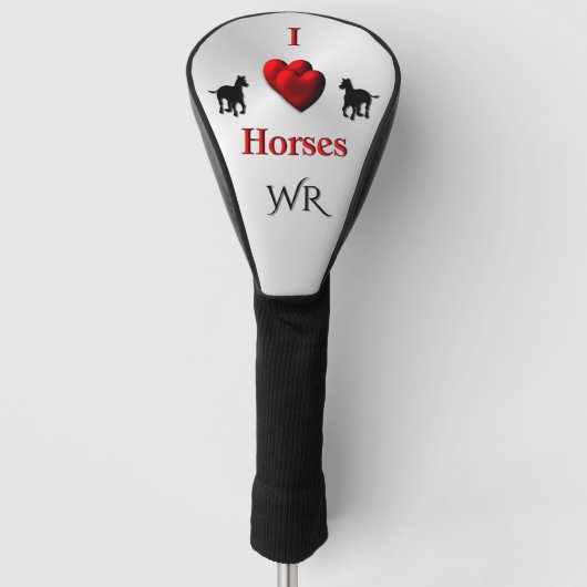 Cool I Heart Paarden Design Golfheadcover (Voorkant)