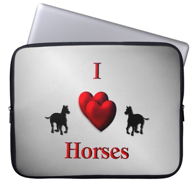Cool I Heart Paarden Design Laptop Sleeve (Voorkant)