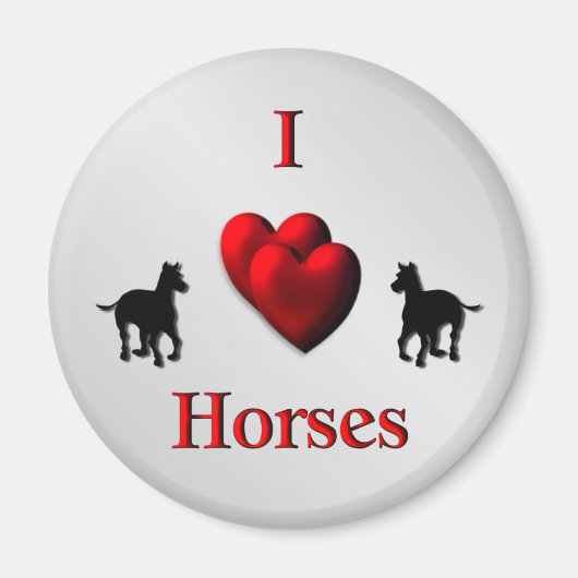 Cool I Heart Paarden Design Magneet (Voorkant)