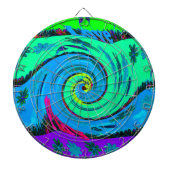 Cool I Love Hawaii: Floral Pop Patroon Design Dartbord (Voorkant)