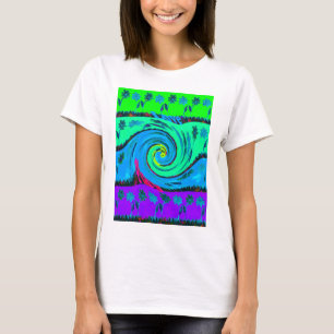 Cool I Love Hawaii: Floral Pop Patroon Design T-shirt