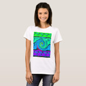 Cool I Love Hawaii: Floral Pop Patroon Design T-shirt (Voorkant volledig)