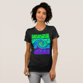 Cool I Love Hawaii: Floral Pop Patroon Design T-shirt (Voorkant volledig)