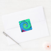 Cool I Love Hawaii: Floral Pop Patroon Design Vierkante Sticker (Envelop)