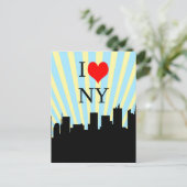 Cool I Love Heart New York Design Briefkaart (Staand voorkant)