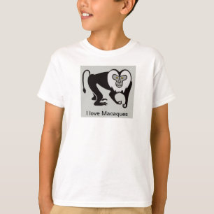 Cool I love MACAQUES - Bedreigde dieren grafiek T-shirt