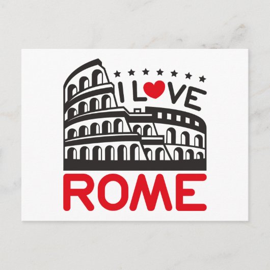 Cool I Love Rome Italy Colosseum Travel Briefkaart (Voorkant)